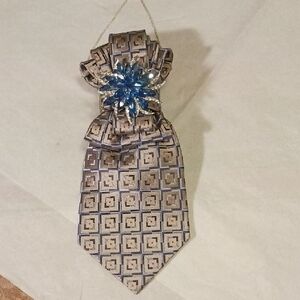 San Lorenzo Geometric Pattern Tie in Blue and Gold